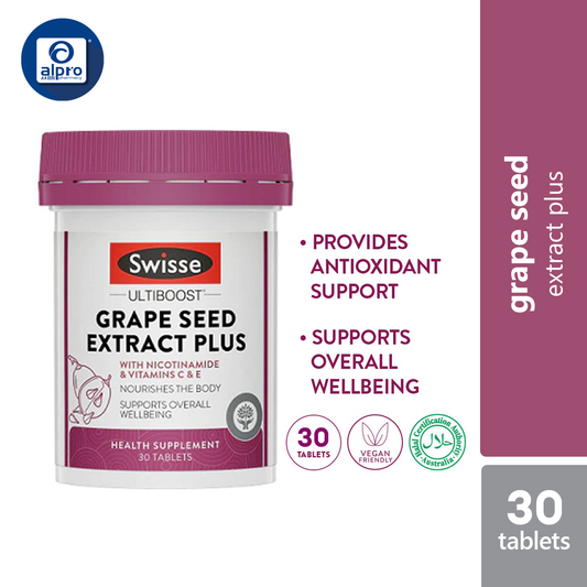Swisse Ultiboost Grape Seed Plus 30s | Support Collagen Formation, Skin Health And Antioxidant Activity Alpro Pharmacy