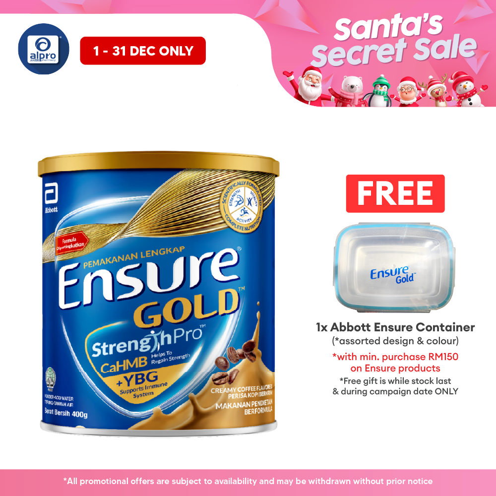 Abbott Ensure Gold Coffee YBG (Yeast Beta Glucan) 400g | Complete And Balanced Nutrition Ensure