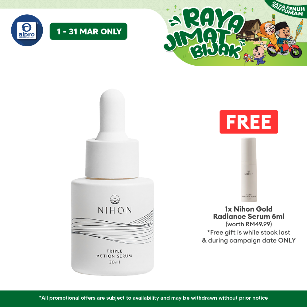 Nihon Triple Action Serum 20ml | Reduce Acne and Fade Acne Scar Alpro Pharmacy