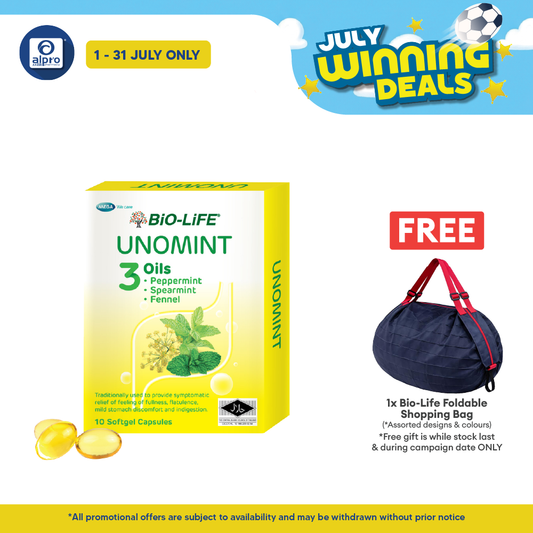 Bio-life Unomint 10x10s | Relief Of Feeling Of Fullness, Flatulence, Mild Stomach Discomfort And Indigestion. Bio-life