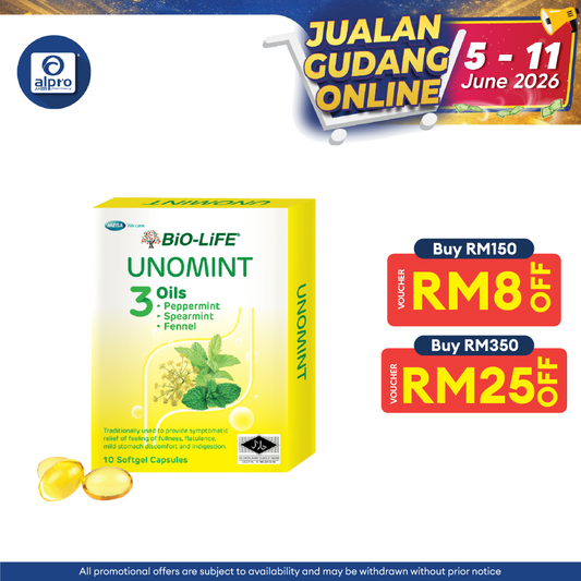 Bio-life Unomint 10x10s | Relief Of Feeling Of Fullness, Flatulence, Mild Stomach Discomfort And Indigestion. Bio-life