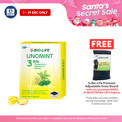 Bio-life Unomint 10x10s | Relief Of Feeling Of Fullness, Flatulence, Mild Stomach Discomfort And Indigestion. Bio-life