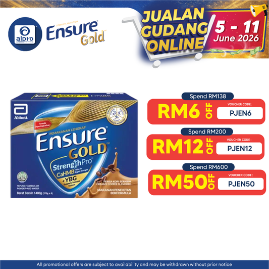 Abbott Ensure Gold Coffee YBG (Yeast Beta Glucan) 1.48kg | Complete And Balanced Nutrition Ensure