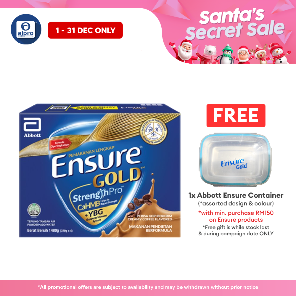 Abbott Ensure Gold Coffee YBG (Yeast Beta Glucan) 1.48kg | Complete And Balanced Nutrition Ensure