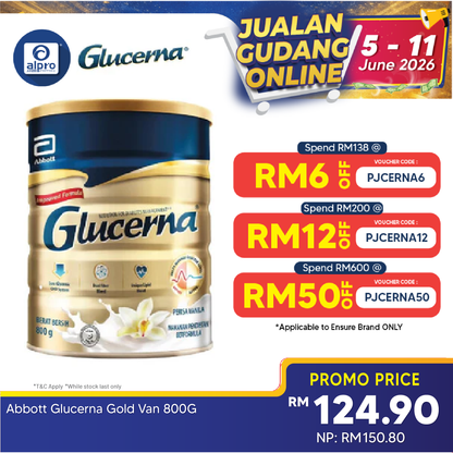 Abbott Glucerna Gold Vanilla 800g | Diabetes Formula Glucerna