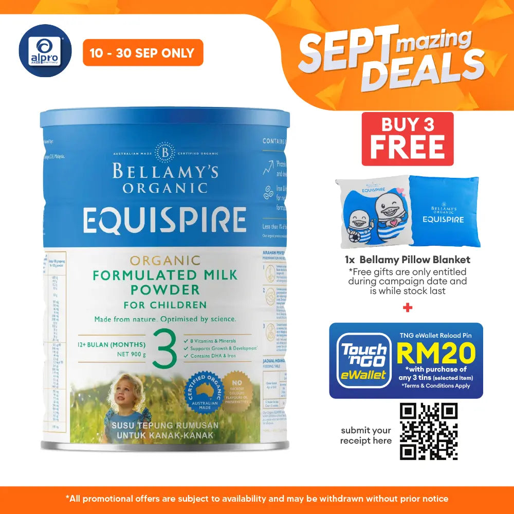 Bellamy's Organic Step 3 Equispire Toddler Milk Drink 900g | Suitable For Toddler Age 1-3 Years Alpro Pharmacy