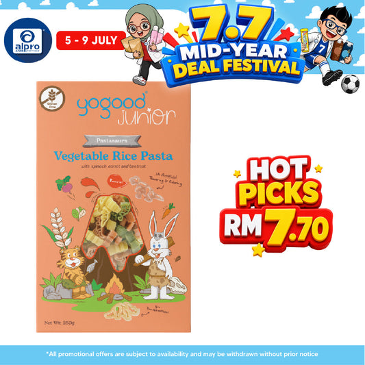 Yogood Junior Pastasaurs Vegetable Rice Pasta 250g YOGOOD