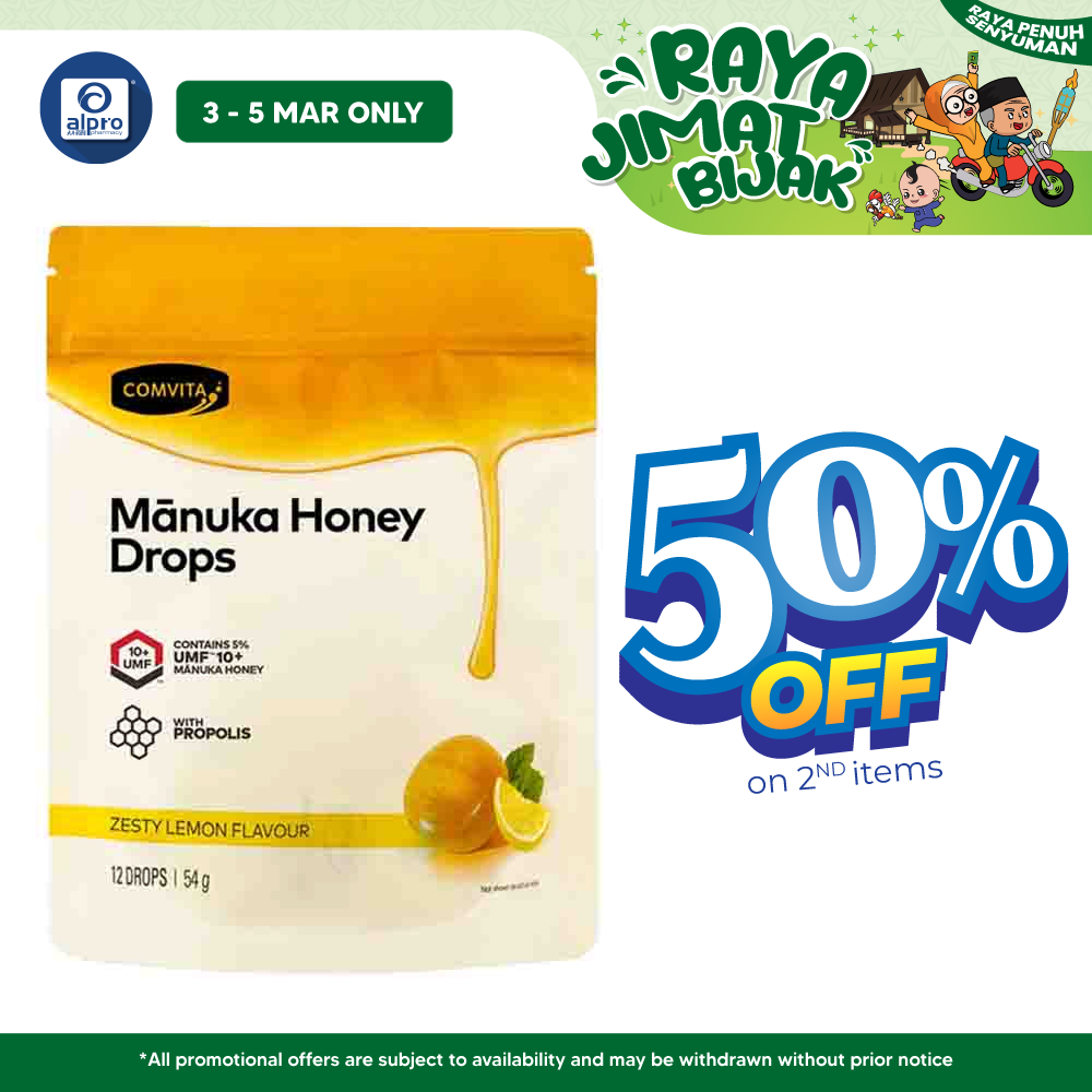 Comvita Manuka Honey Drops - Lemon & Honey 12s Comvita