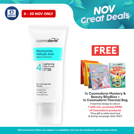 Cosmoderm Niacinamide Salicylic Acid Light Day Cream Spf50+++ 40ml Alpro Pharmacy