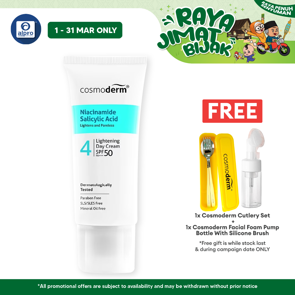 Cosmoderm Niacinamide Salicylic Acid Light Day Cream Spf50+++ 40ml Alpro Pharmacy