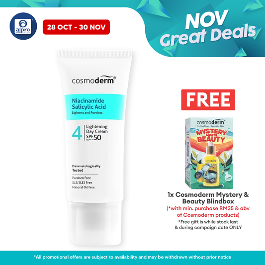 Cosmoderm Niacinamide Salicylic Acid Light Day Cream Spf50+++ 40ml Alpro Pharmacy