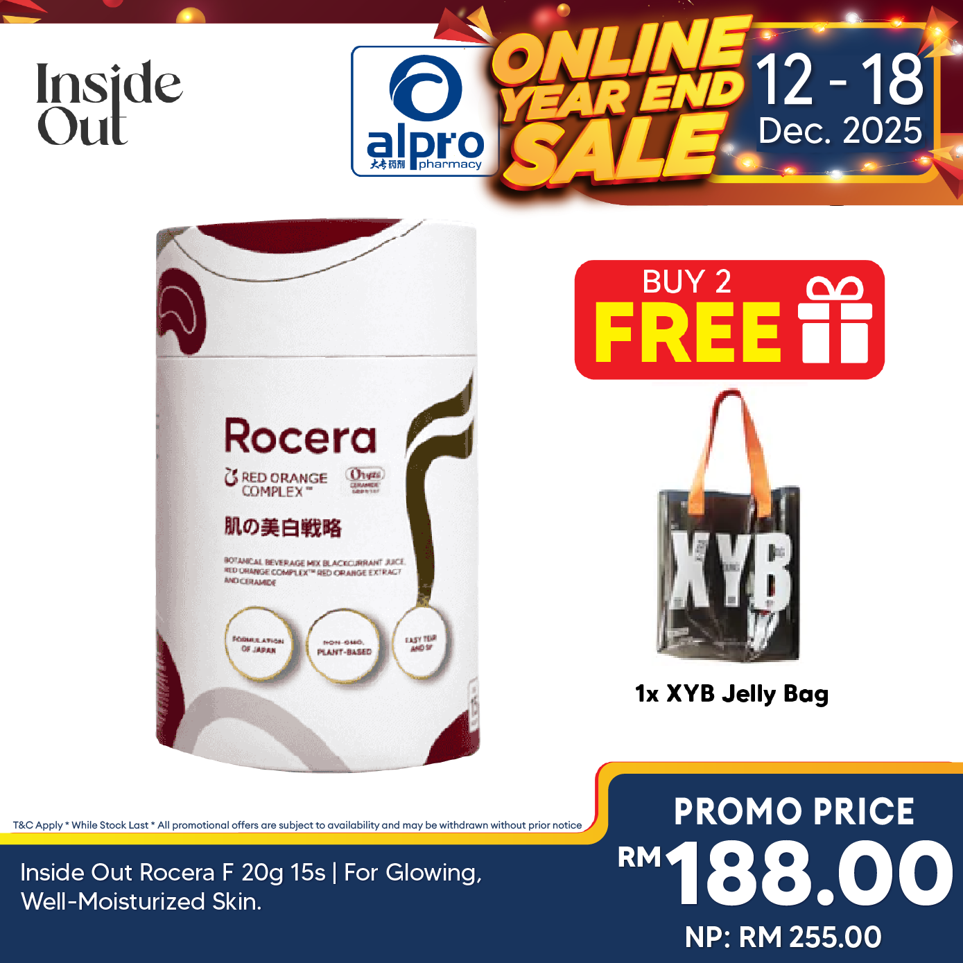 Inside Out Rocera F 20g 15s |  For Glowing, Well-Moisturized Skin. Inside Out