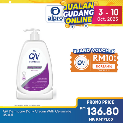 Qv Dermcare Daily Cream With Ceramide 350ml | Reinforced Skin Alpro Pharmacy