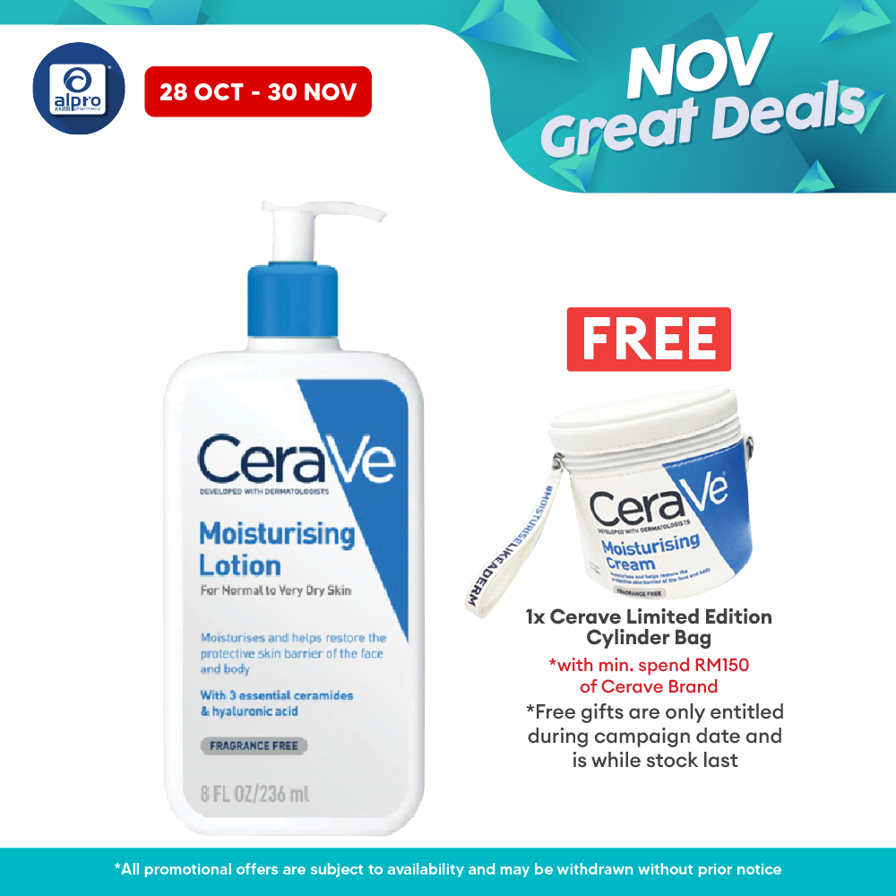 Cerave Daily Moist Lotion 236ml | Helps Hydrate The Skin Cerave