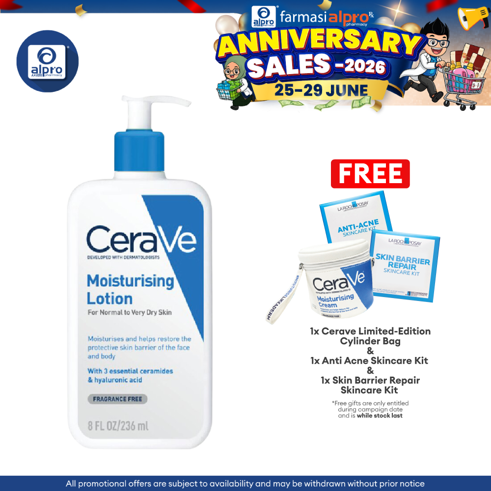 Cerave Daily Moist Lotion 236ml | Helps Hydrate The Skin Cerave