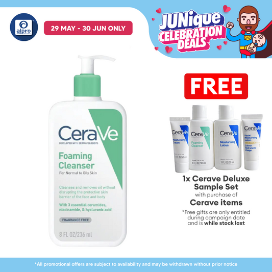 Cerave Foaming Cleanser 236ml | Cleanses And Remove Excess Sebum Cerave