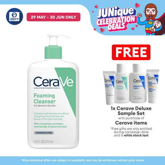 Cerave Foaming Cleanser 473ml | Cleanses And Removes Excess Sebum Cerave