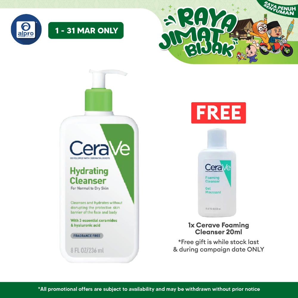 Cerave Hydrating Cleanser 236ml | Cleanses And Hydrates Cerave