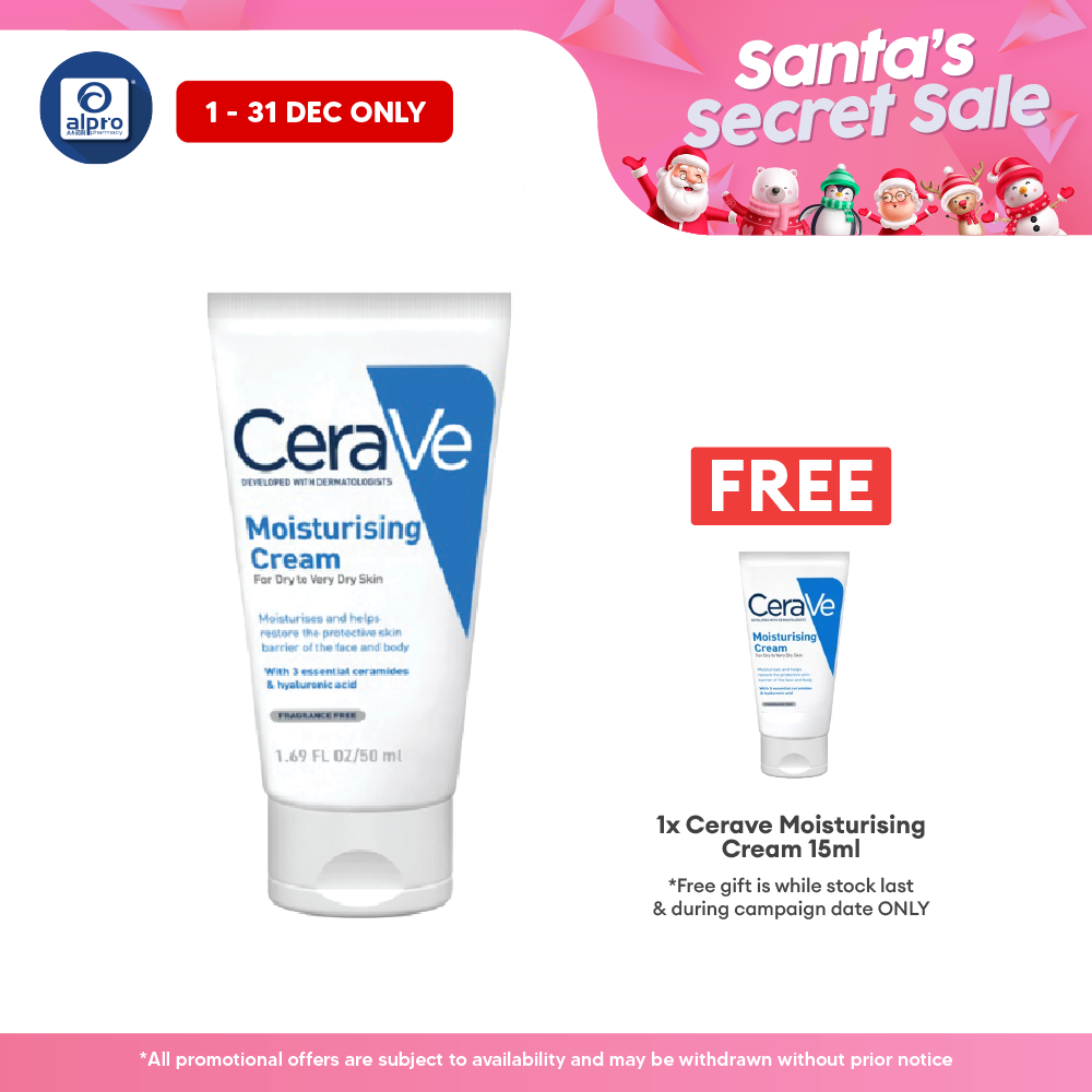 Cerave Moisturizing Cream 50ml | Restore The Look And Feel Of Smooth Cerave