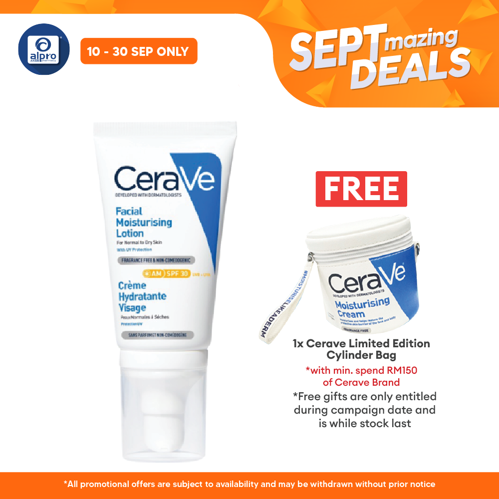 Cerave AM Facial Moisturizer Lotion 52ml | Moisturizes And Protects The Skin UV Cerave