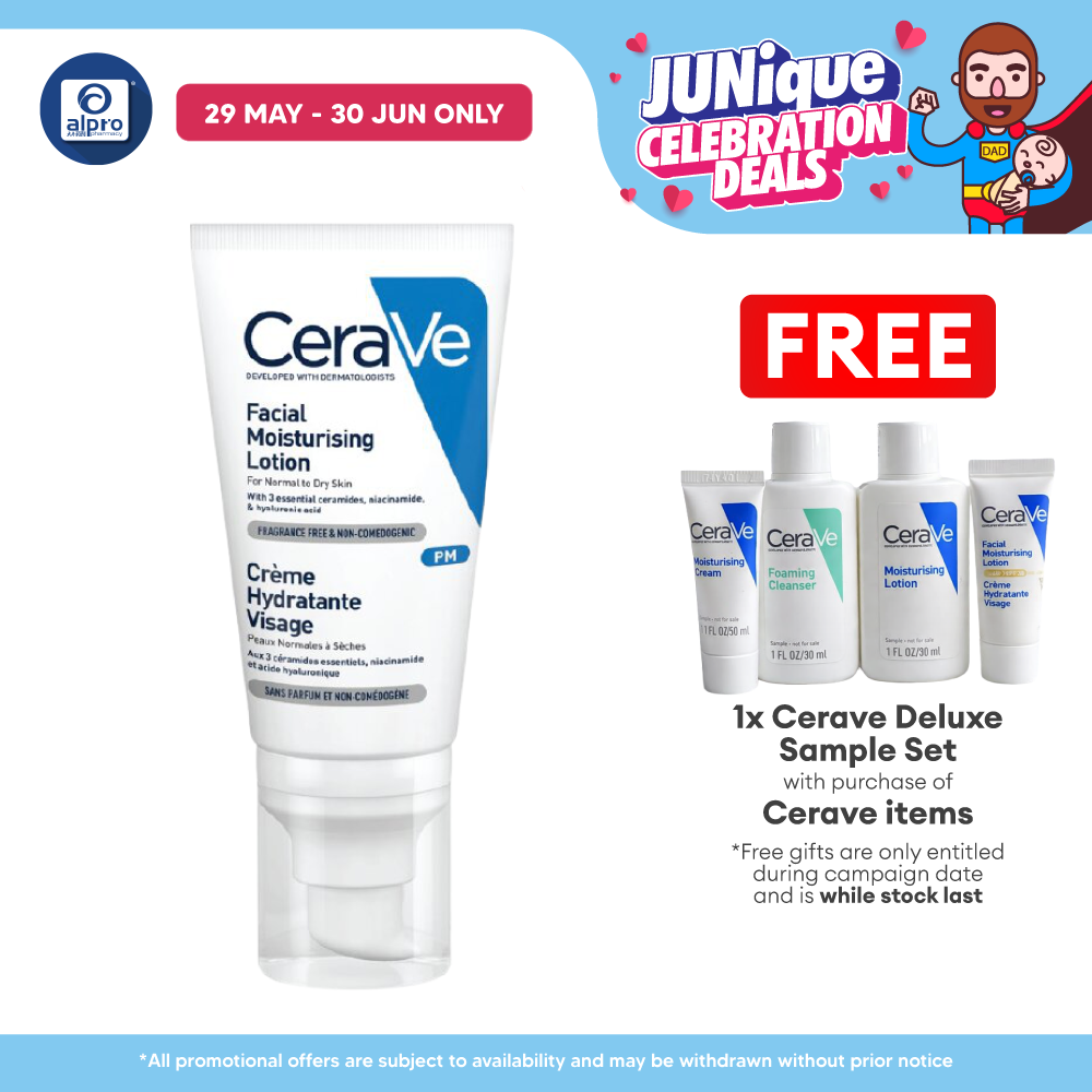 Cerave PM Facial Moisturizer Lotion 52ml | Helps Restore Skin's Protective Barrier Cerave