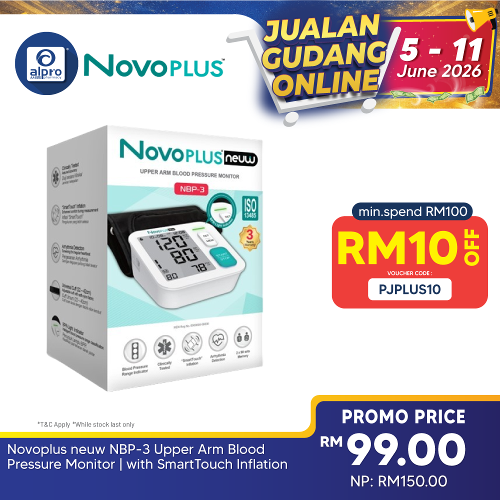 Novoplus neuw NBP-3 Upper Arm Blood Pressure Monitor | with SmartTouch Inflation Novoplus