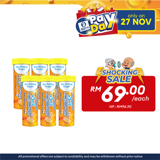 Bocalex Zinc+ Effervescent Tablet 6x10s | Boost immune system Bocalex