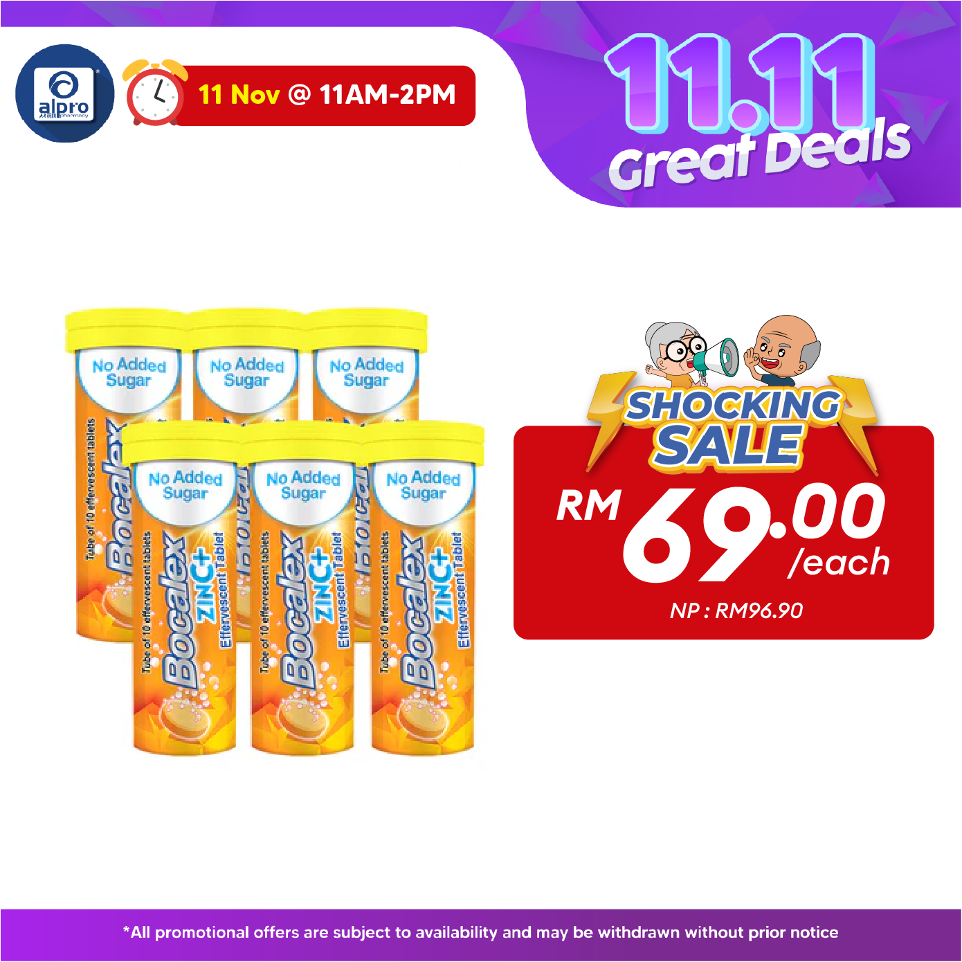 Bocalex Zinc+ Effervescent Tablet 6x10s | Boost immune system Bocalex