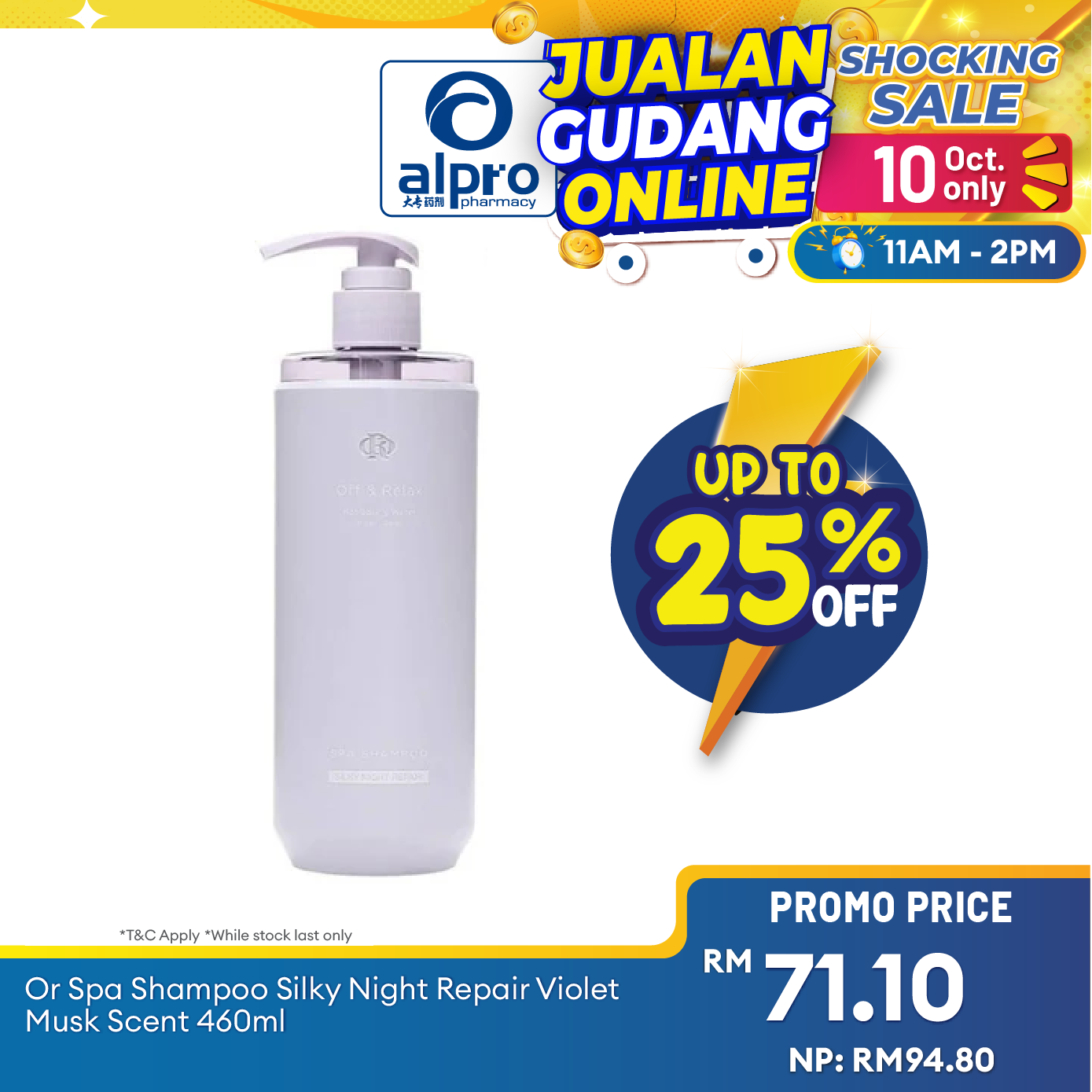 Off & Relax Spa Shampoo Silky Night Repair Violet Musk Scent 460ml Alpro Pharmacy