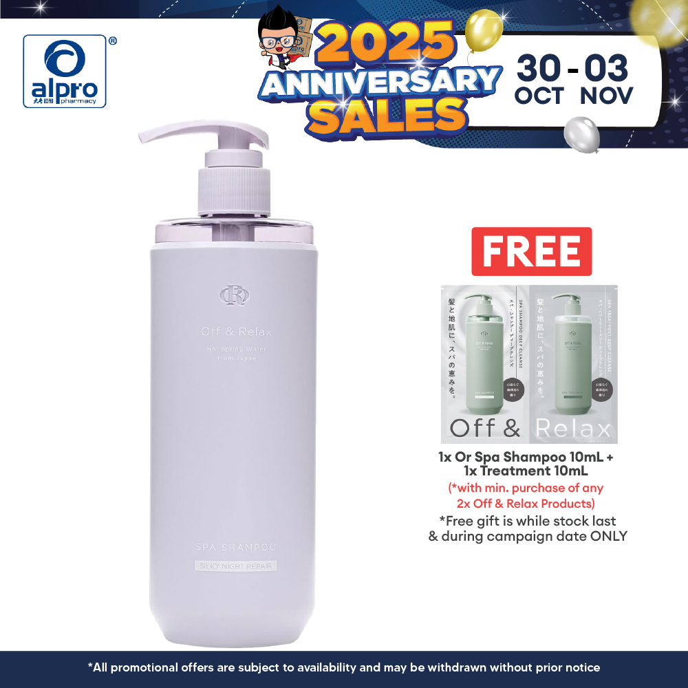 Off & Relax Spa Shampoo Silky Night Repair Violet Musk Scent 460ml Alpro Pharmacy