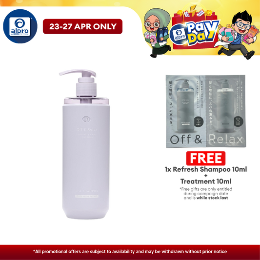 Off & Relax Spa Shampoo Silky Night Repair Violet Musk Scent 460ml | Smooth & Mositurize Off & Relax, Sugi