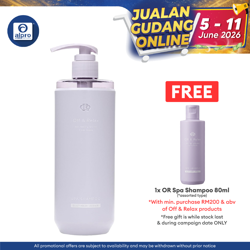 Off & Relax Spa Shampoo Silky Night Repair Violet Musk Scent 460ml | Smooth & Mositurize Off & Relax, Sugi