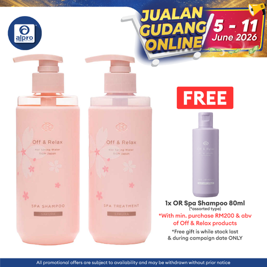 Off & Relax Sakura Limited Set Spa Shampoo 260ml + Hair Treatment 260ml | Moisturizes the Hair Off & Relax, Sugi