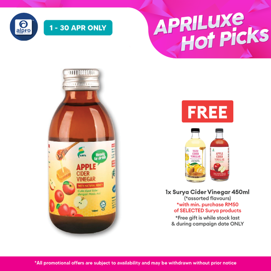 Surya Ready To Drink Apple Cider Vinegar With Natural Honey 150ml | Enriched With Natural Goodness Surya