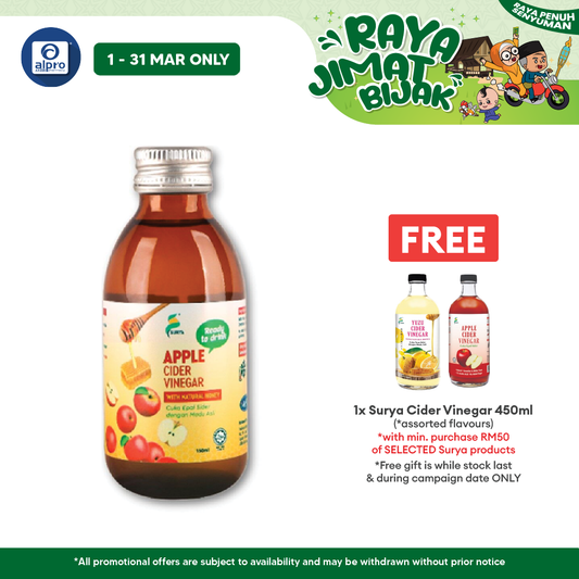 Surya Ready To Drink Apple Cider Vinegar With Natural Honey 150ml | Enriched With Natural Goodness Surya