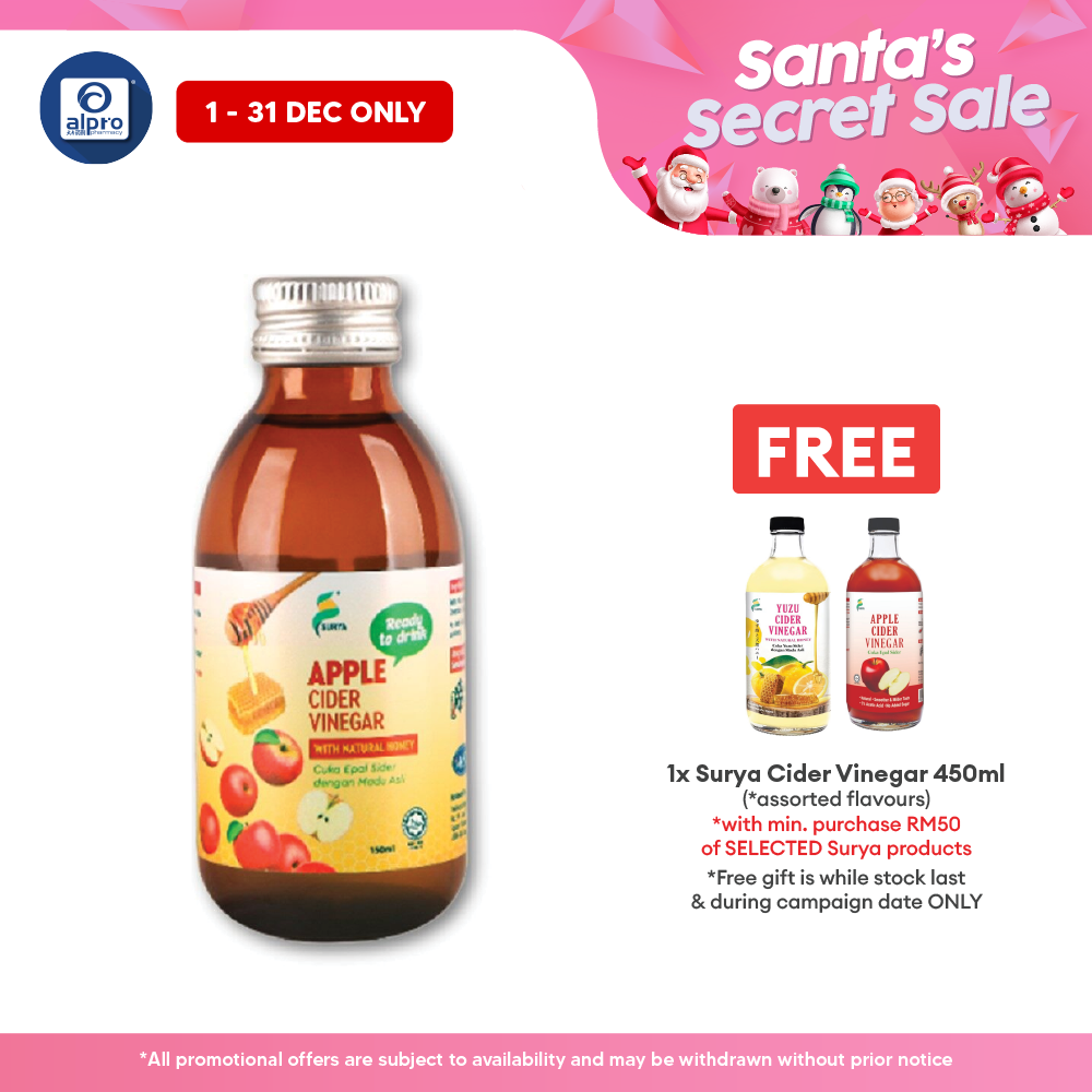 Surya Ready To Drink Apple Cider Vinegar With Natural Honey 150ml | Enriched With Natural Goodness Surya