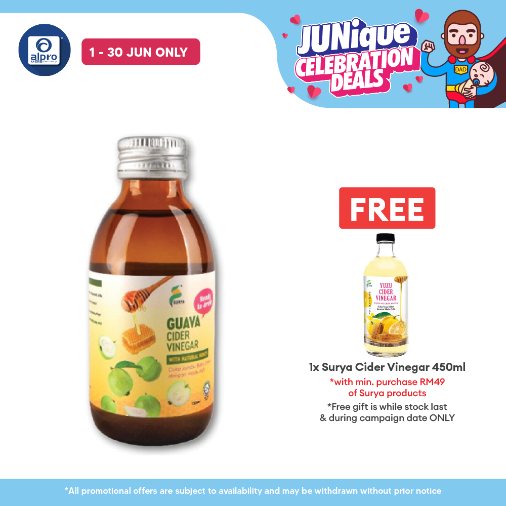 Surya Ready To Drink Guava Cider Vinegar With Natural Honey 150ml | Enriched With Natural Goodness Surya