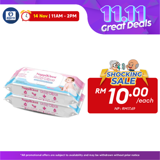 Nappikleen Baby Wipes 80s X 2s | Dermatologically Tested Alpro Pharmacy