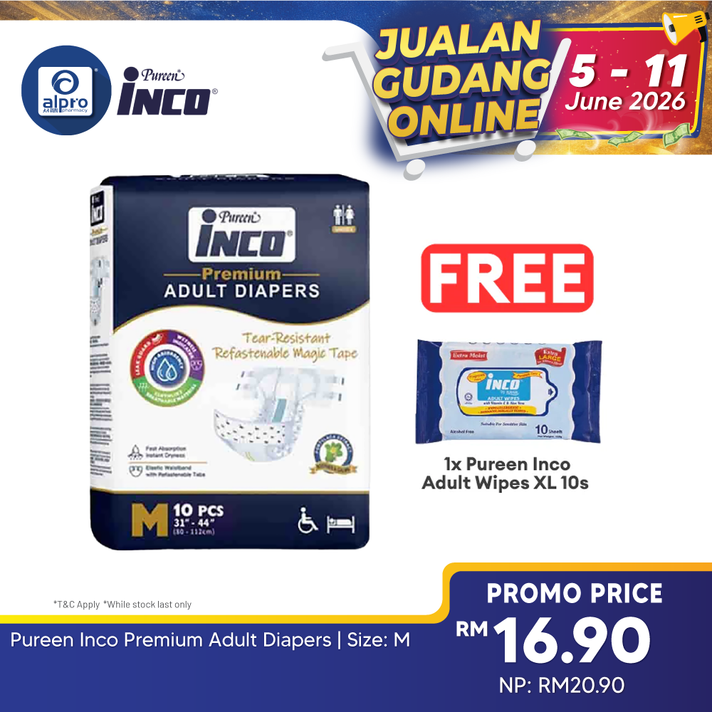 Pureen Inco Premium Adult Diapers | Size: M Pureen