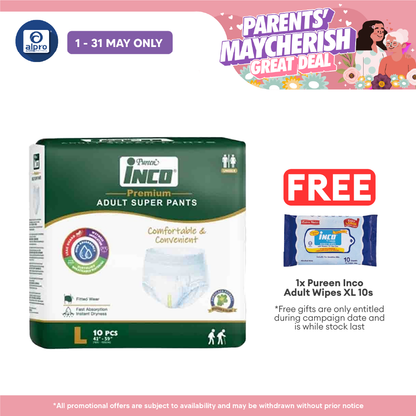 Pureen Inco Premium Adult Super Pants | Size L (10 Pcs/pack) Pureen