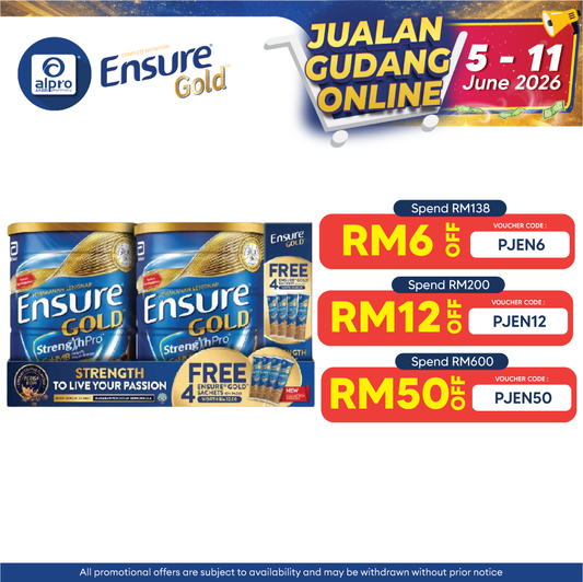 Abbott Ensure Gold Coffee YBG (Yeast Beta Glucan) 800g x2 | Free 4 Sachets Ensure