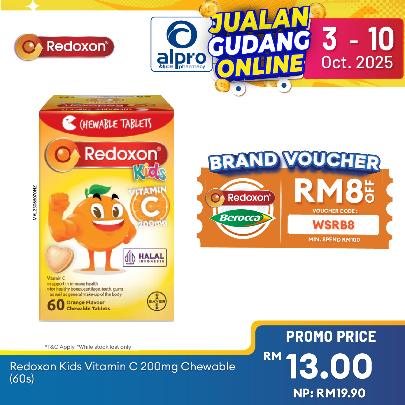 Redoxon Kids Vitamin C 200mg Chewable 60s | Support Immune Health Alpro Pharmacy