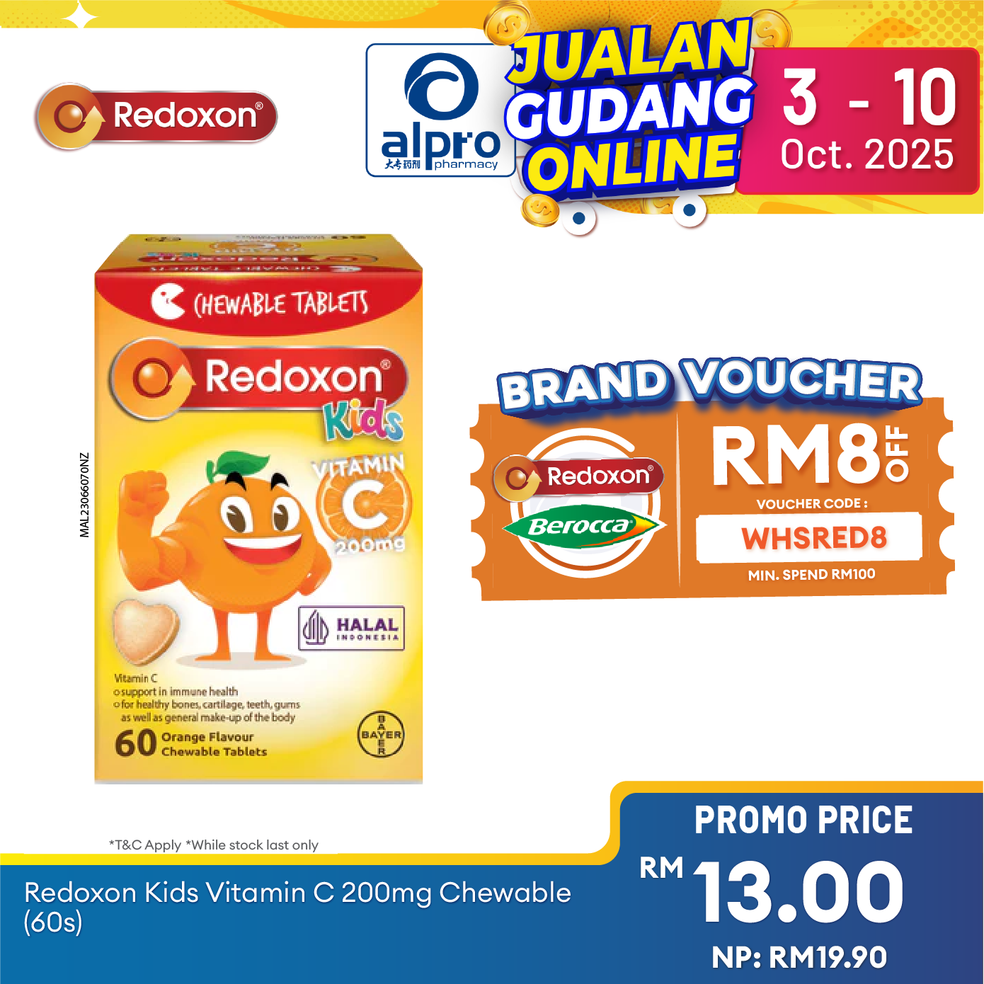 Redoxon Kids Vitamin C 200mg Chewable 60s | Support Immune Health Alpro Pharmacy