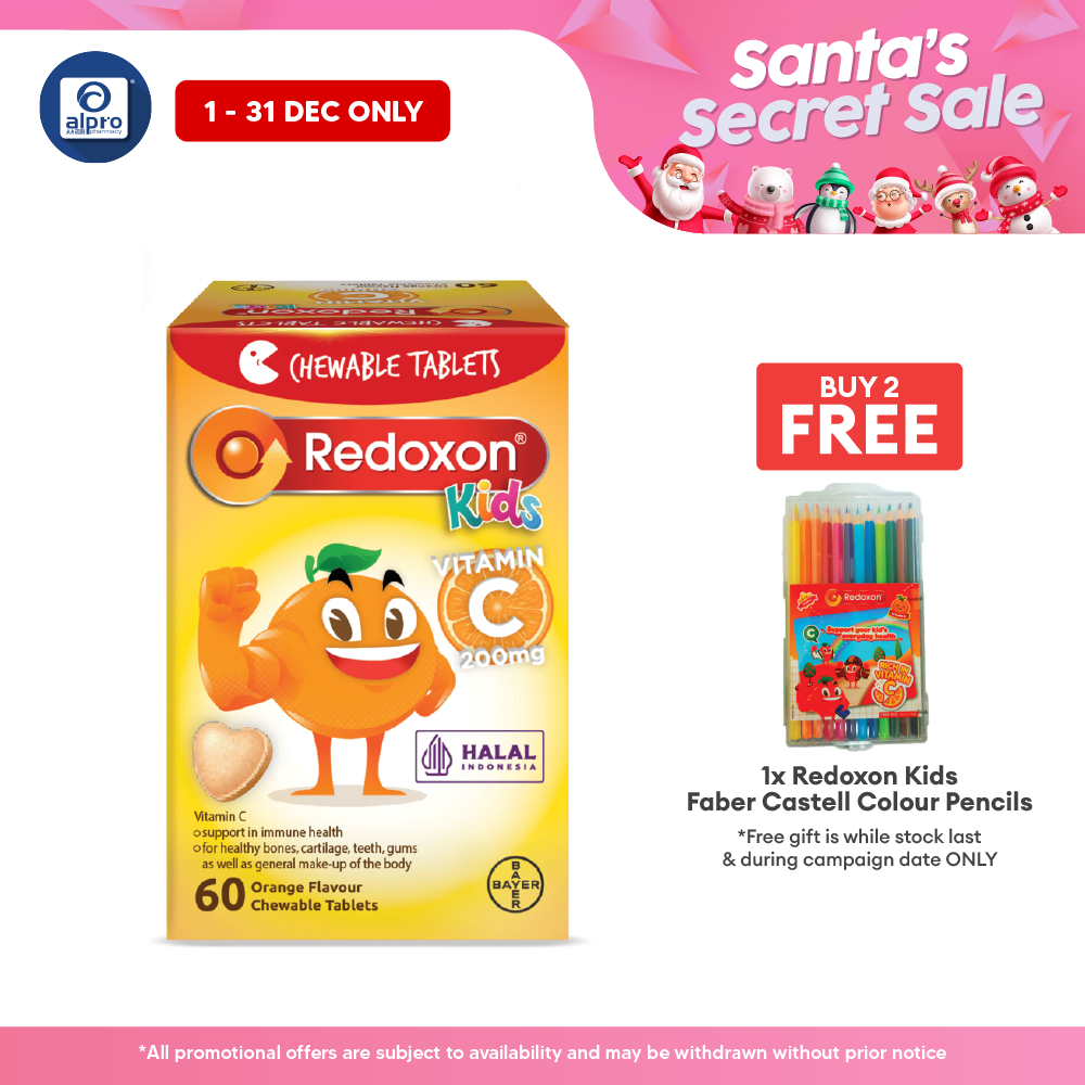 Redoxon Kids Vitamin C 200mg Chewable 60s | Support Immune Health Redoxon