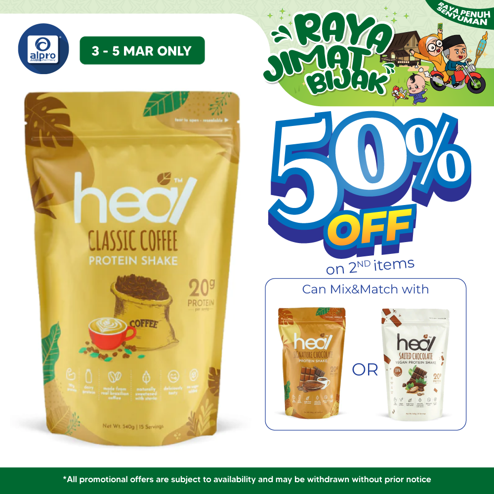 Heal Classic Coffee Protein Shake 540g Alpro Pharmacy