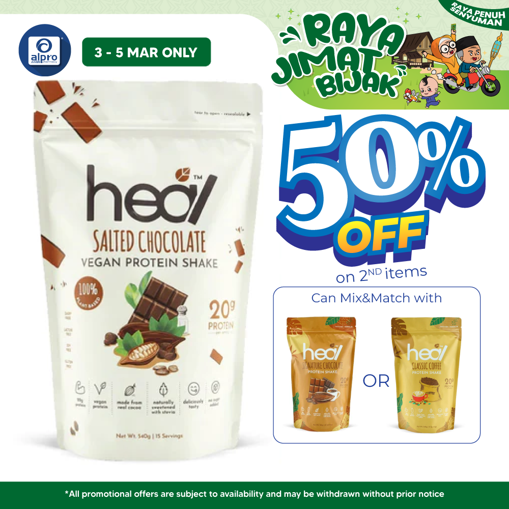 Heal Salted Chocolate Vegan Protein Shake 540g Heal