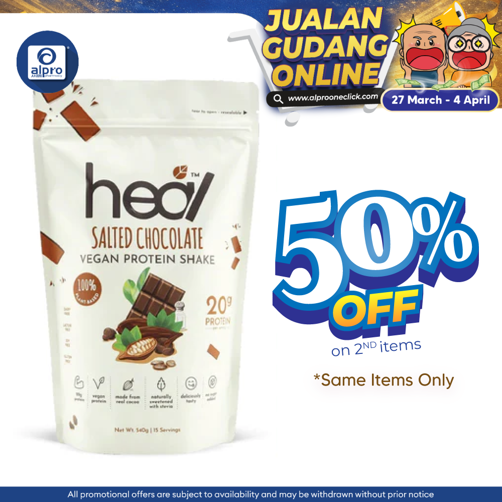 Heal Salted Chocolate Vegan Protein Shake 540g Heal