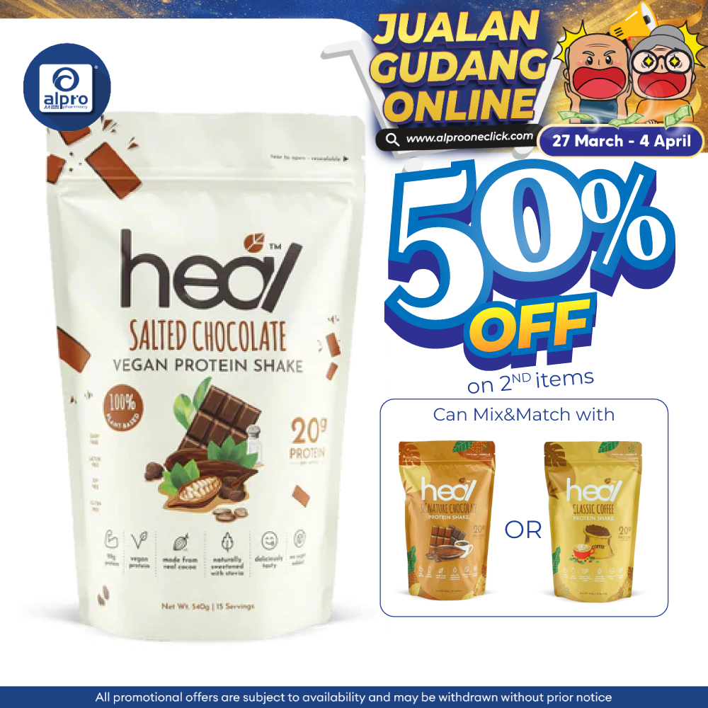 Heal Salted Chocolate Vegan Protein Shake 540g Heal