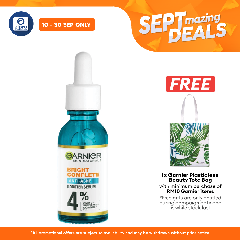 Garnier Bright Complete Anti-acne Serum 30ml | Reduce Acne Sign In 7 Days Alpro Pharmacy