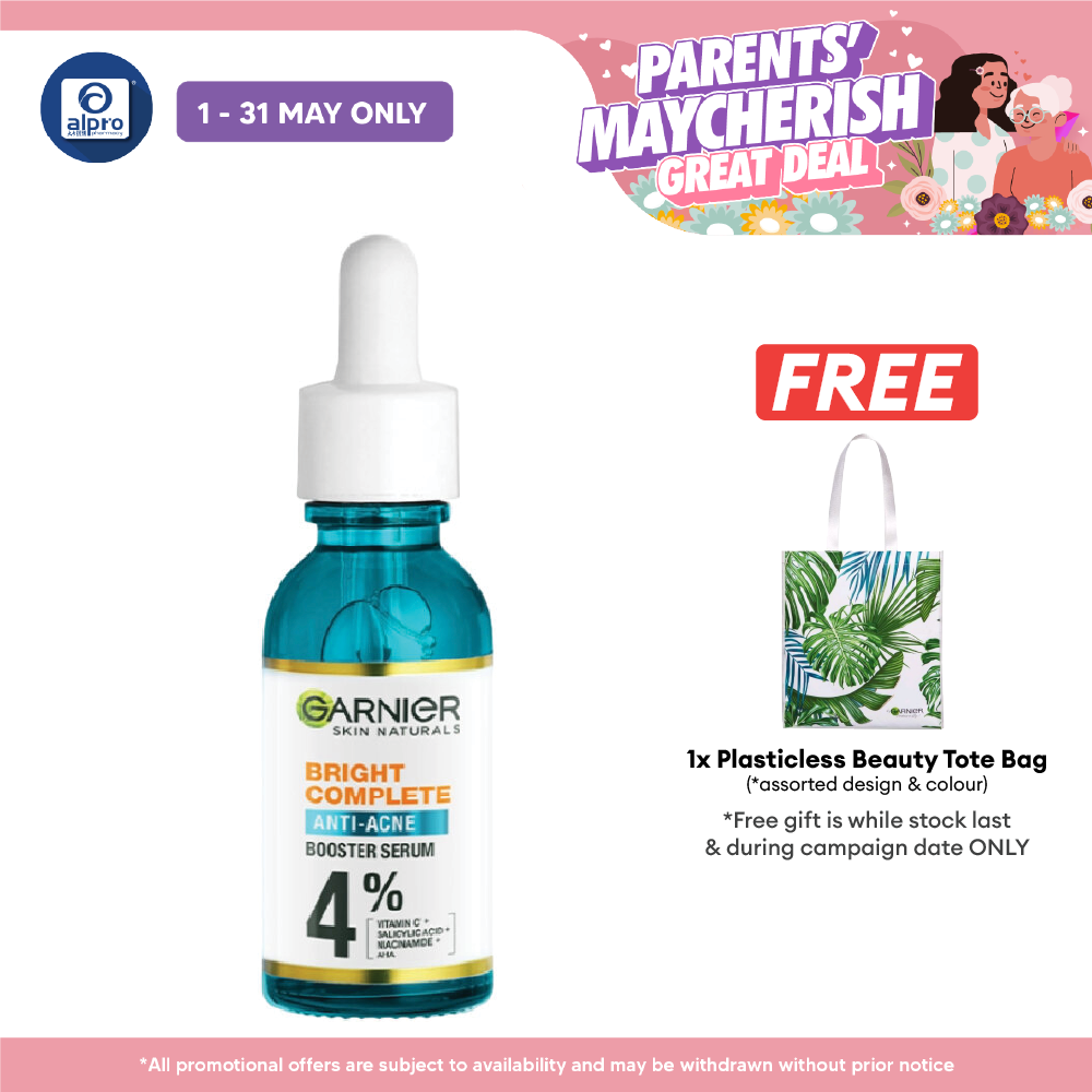 Garnier Bright Complete Anti-Acne Serum 30ml | Reduce Acne Sign in 7 Days Garnier